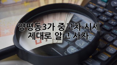 양평동3가 중고차 시세, 제대로 알고 사자!
